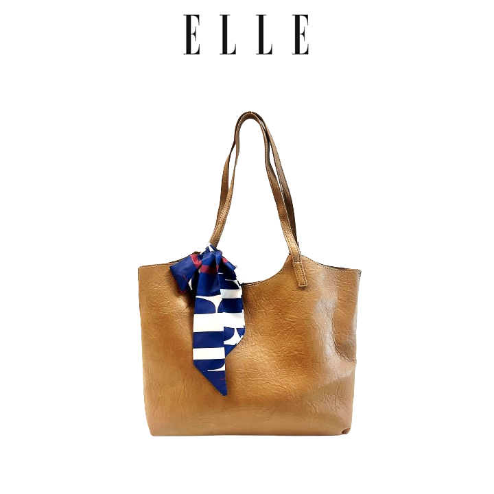 Elle Sanna Tote Bag 3 Colors Beige Black Brown Shopee Malaysia