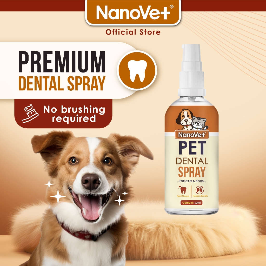 Nanovet® Pet Dental Mouth Spray for Cat and Dog (60ml) Shopee