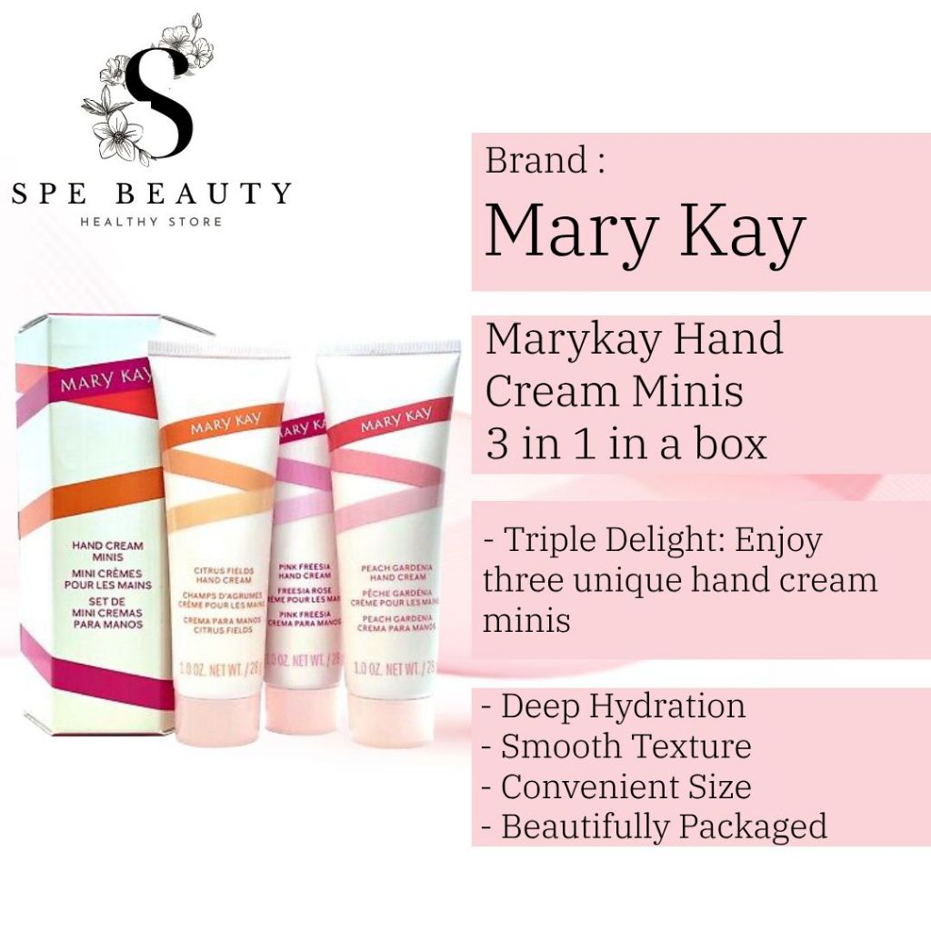 Mary Kay Hand Cream Minis 3 in 1 in Box, Moisturizing, Dry Skin, Anti ...