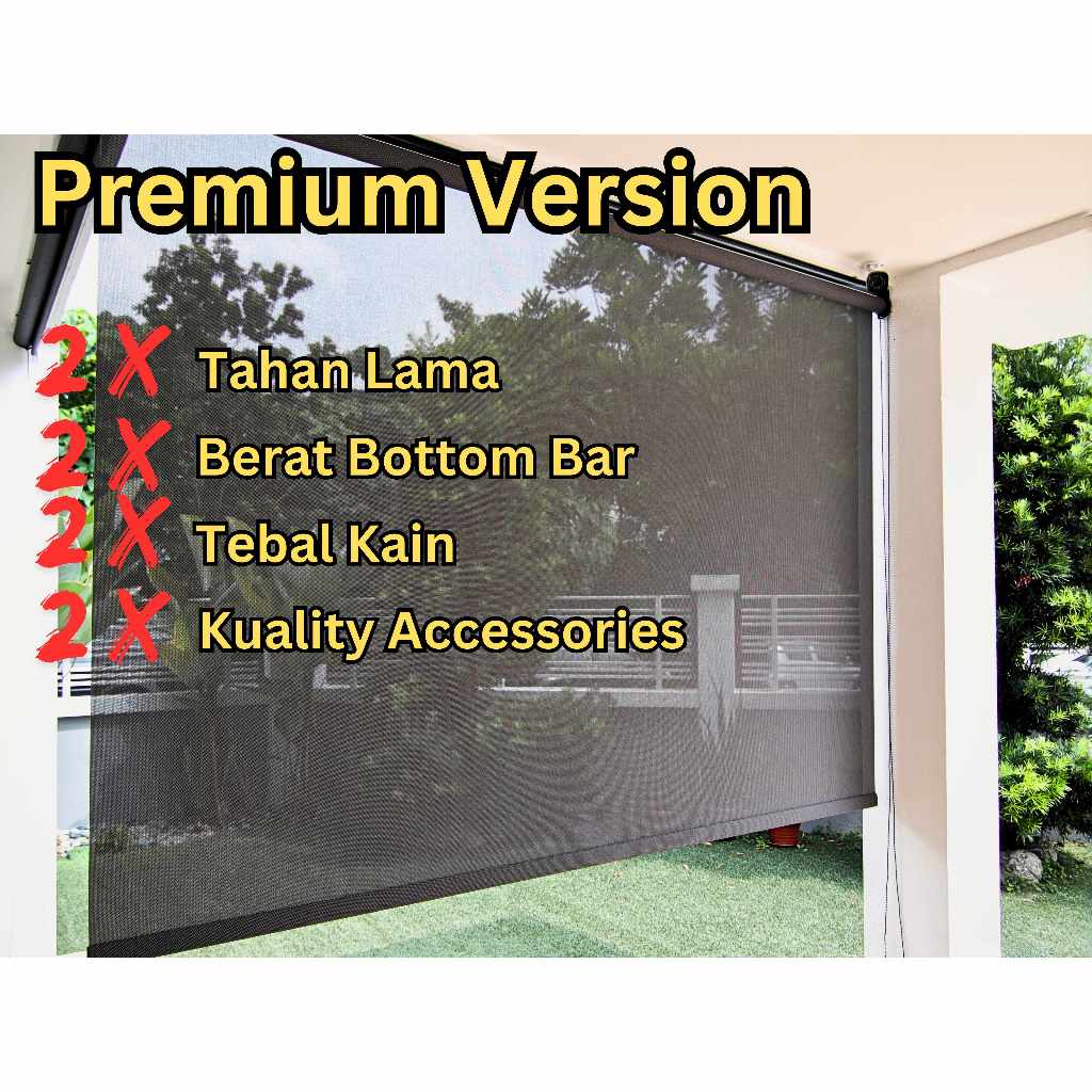 TheBlindSpot Motorised Sunscreen Outdoor Roller Blind Bidai Outdoor ...