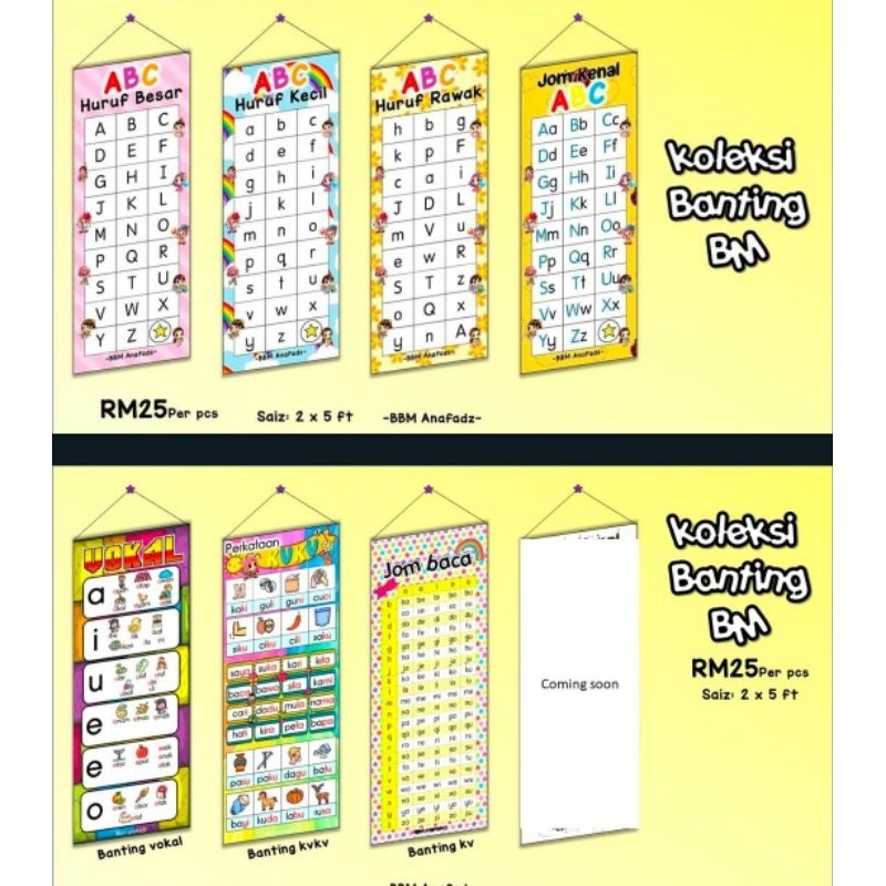 BANTING ABC, SUKU KATA, VOKAL BBM UNTUK AJAR MURID CEPAT PANDAI BACA ...