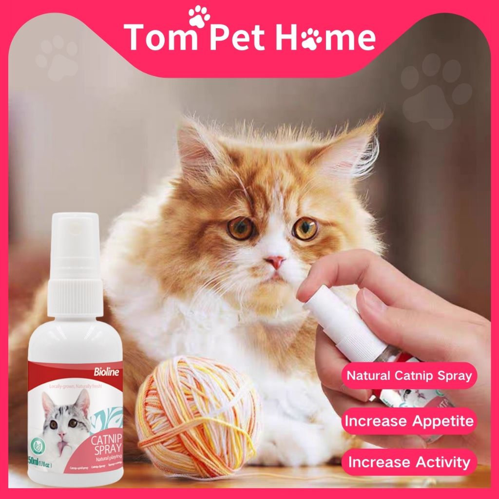 TOM🐾 Natural Catnip Spray 50ML Bioline Cat nip Anti Stress