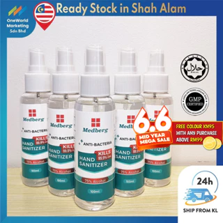 MedBerg Hand Sanitizer Sprayer with Fragrance Smell Kill 99.99% Virus & Bacteria Non Sticky Disinfection Liquid (100ml)