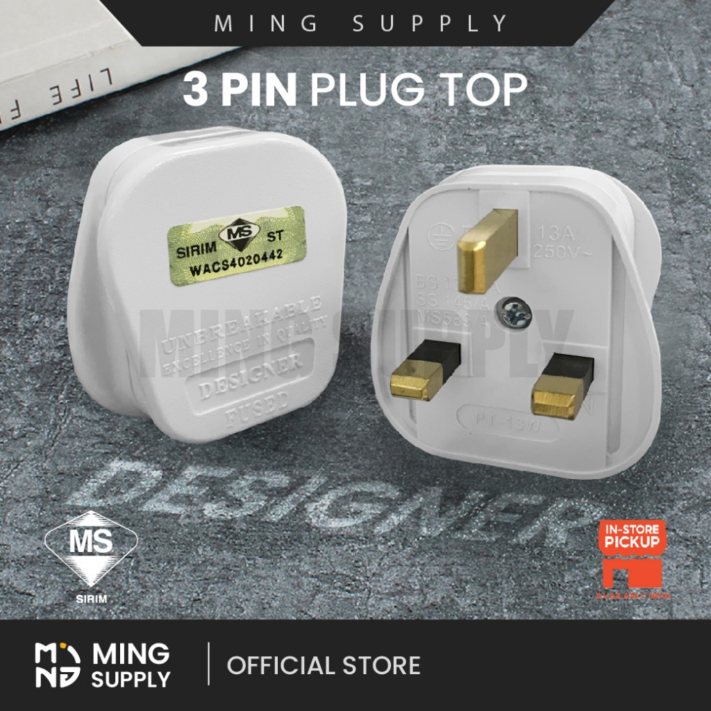 MS_SIRIM 13A 3 Pin Plug Top Socket Plugtop Suis Electric Induction ...