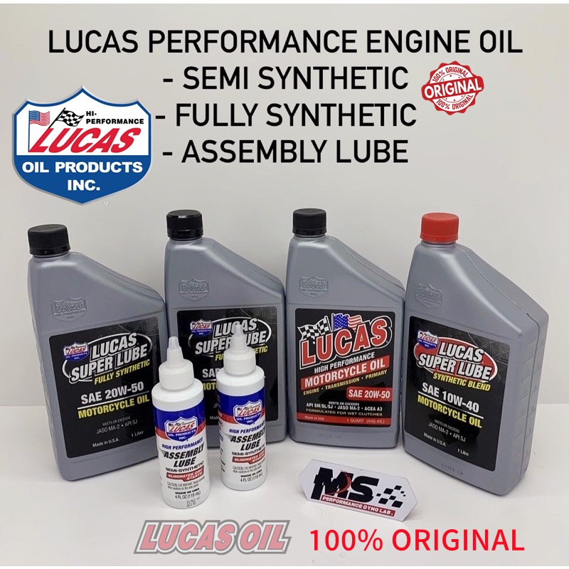 Lucas Motorcycle Semi/Fully Engine Oil Assembly Lube 100% Original ...