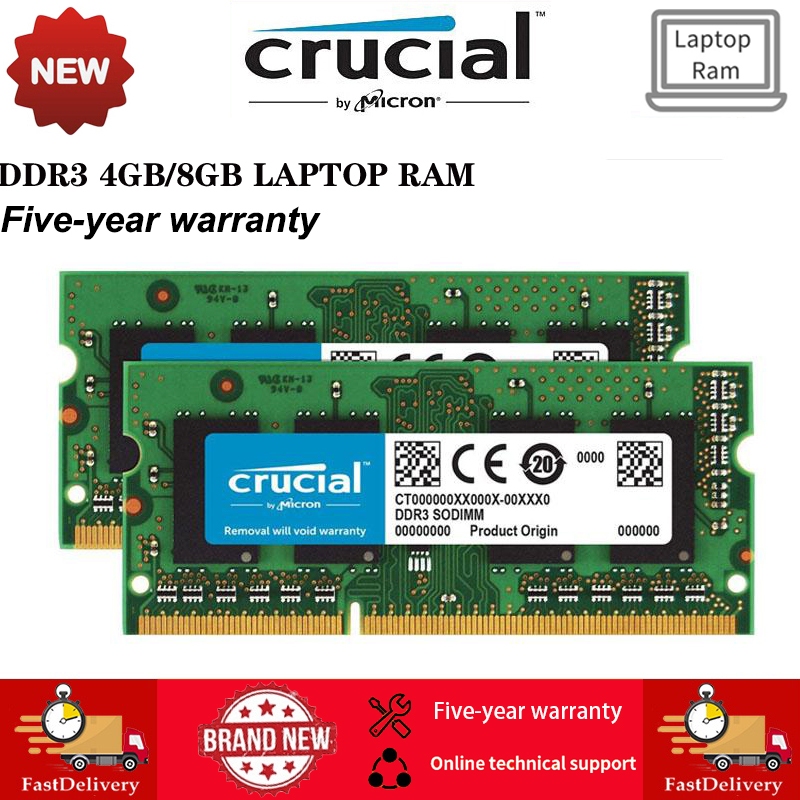 RAM Crucial DDR3 4GB 8GB 16GB – 1333/1600MHz, 240 Pin, Unbuffered NO-ECC, Garanzia A Vita