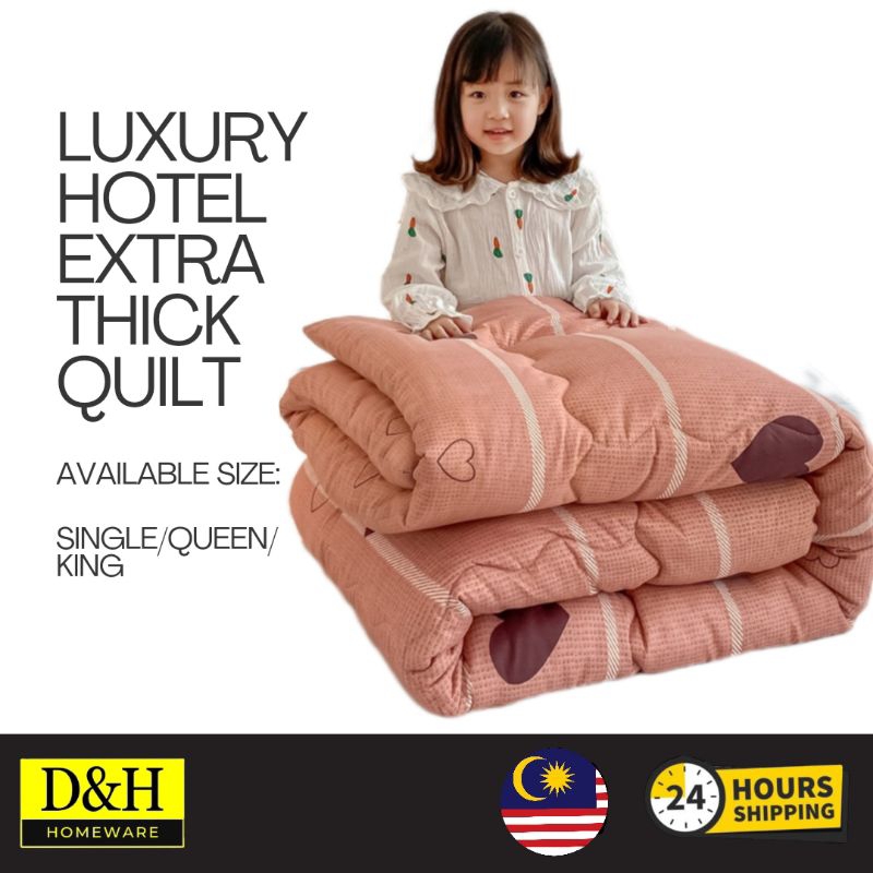 Luxury Hotel Extra Thick Quilt SINGLE QUEEN KING SIZE Shopee Malaysia