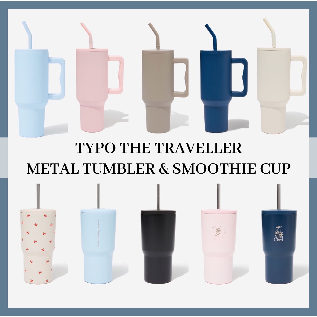 TYPO Tumbler / The Traveller Metal Tumbler & Metal Smoothie Cup / On ...