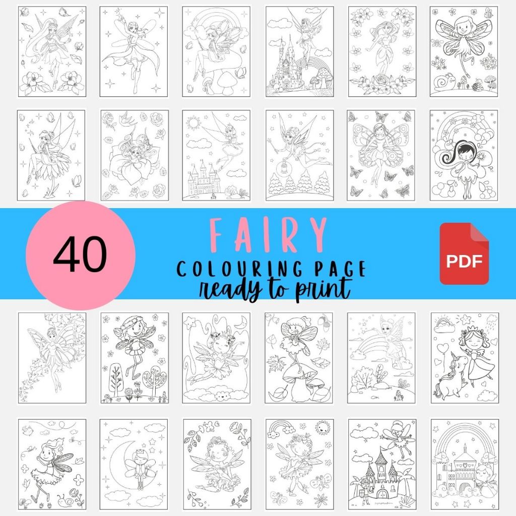 [PDF] A007 Fairy Colouring pages for Kids | Colouring book | Shopee ...