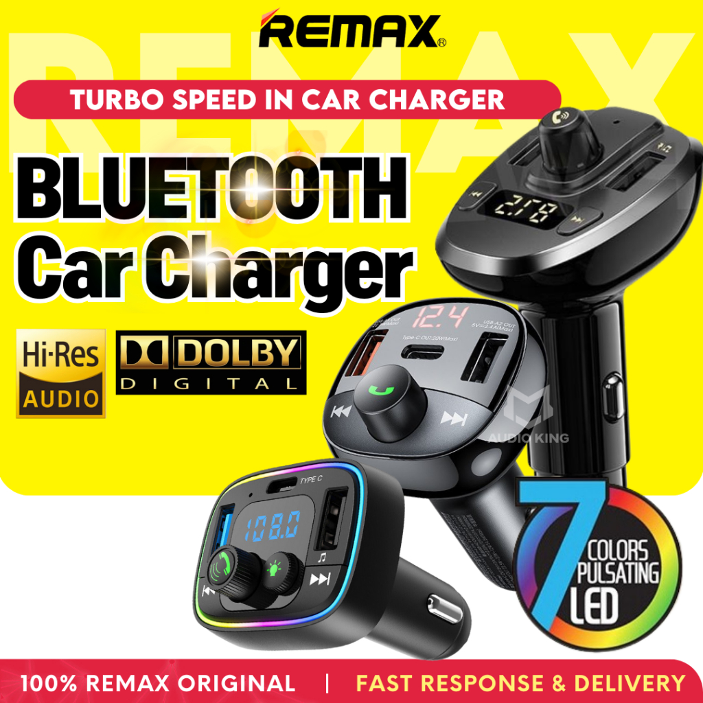 REMAX Bluetooth Receiver In Car Fast Charger USB FM Radio Transmitter ...