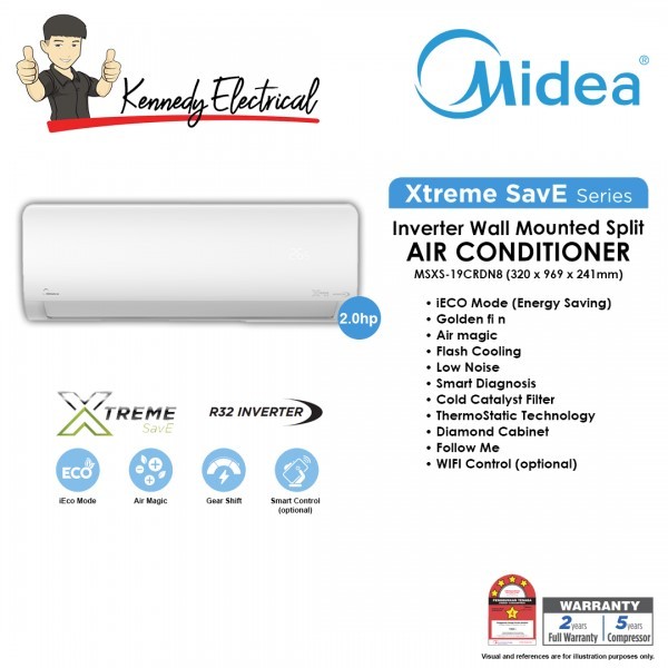 Midea R32 2.0 HP Xtreme SAVE DELUXE INVERTER MSXS-19CRDN8 | Shopee Malaysia