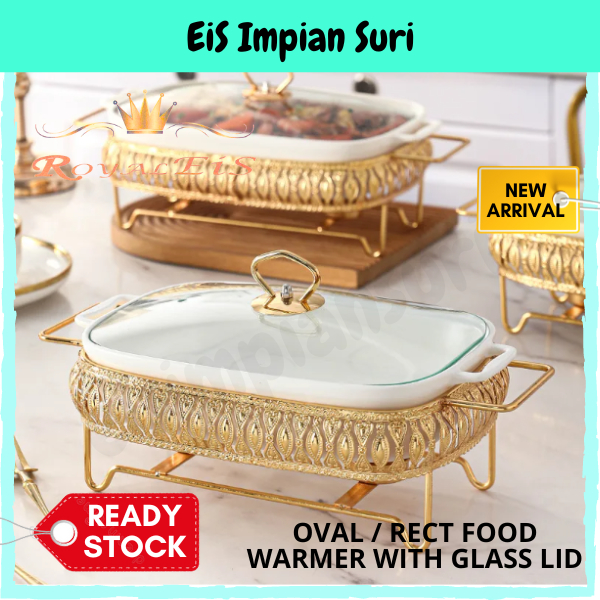 (Ready Stock!!) Royal Eis Food Warmer With Gold Rack (Oval / Rectangle ...