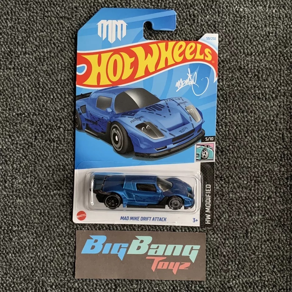 Hot Wheels Mad Mike Drift Attack Blue #59 Mainline 2024 Case J (In ...