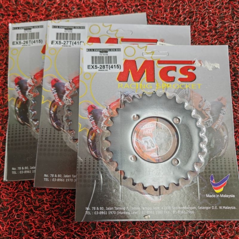 MCS 415 SPROCKET BLACK HONDA EX5 DREAM | Shopee Malaysia