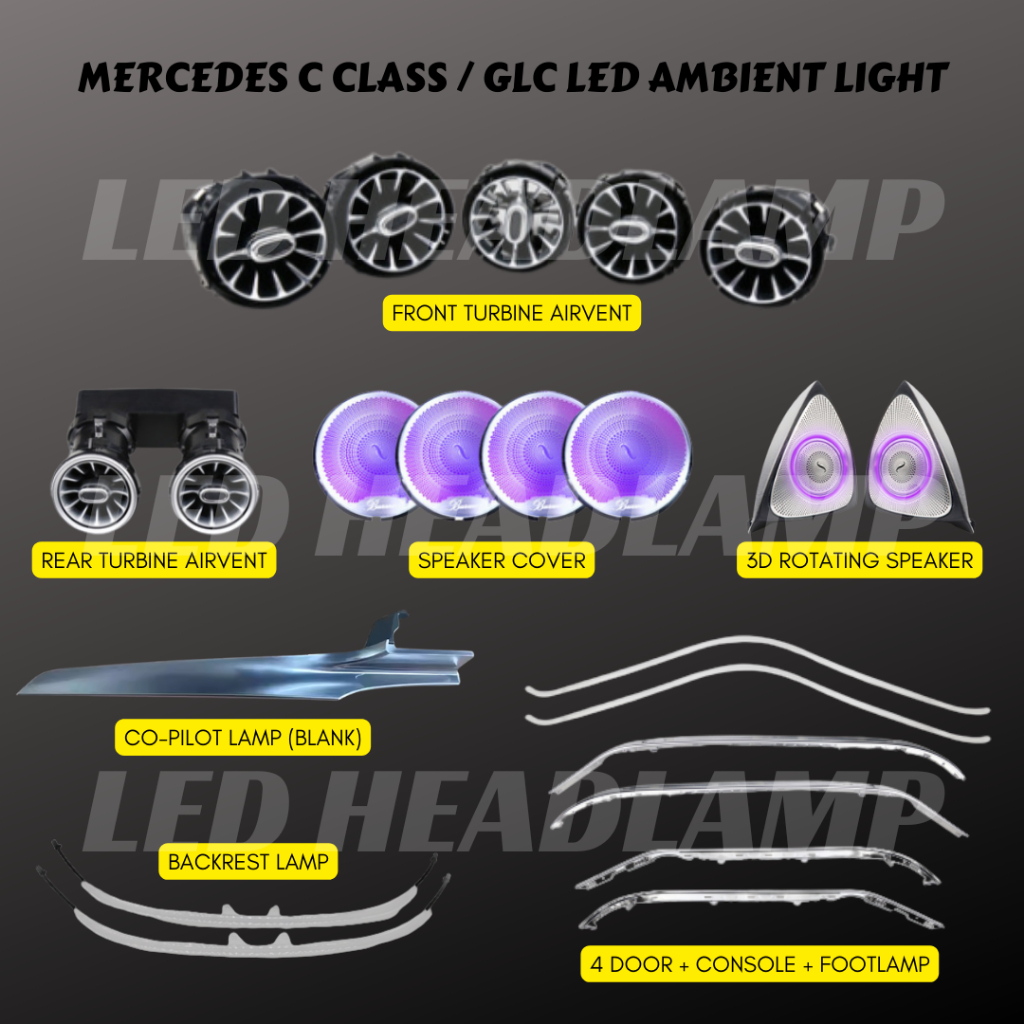 MERCEDES CCLASS W205 / GLC W253 SPECIAL USE AMBIENT LED LIGHT Shopee Malaysia