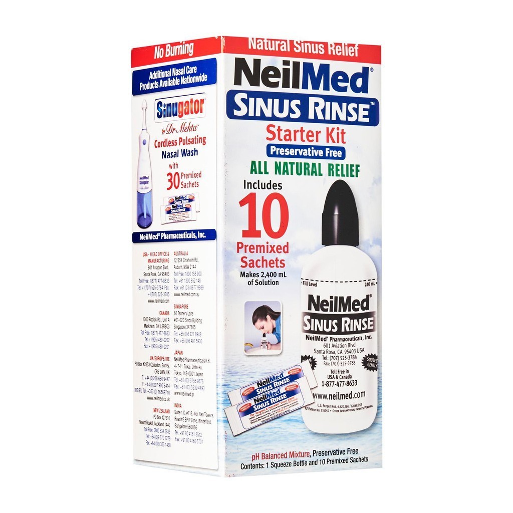 [EXP:10/27] NeilMed Sinus Rinse Starter Kit + 10 Premixed Sachets ...