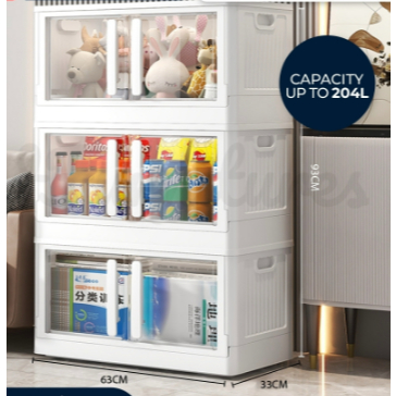 Opening Storage Cabinet Foldable Stackable Storage Box (West Msia only ...