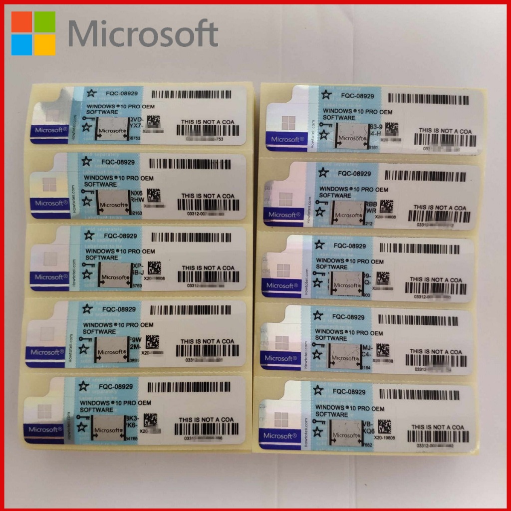 Microsoft Windows 10 Pro Windows 11 Pro Sticker coa License Sticker ...