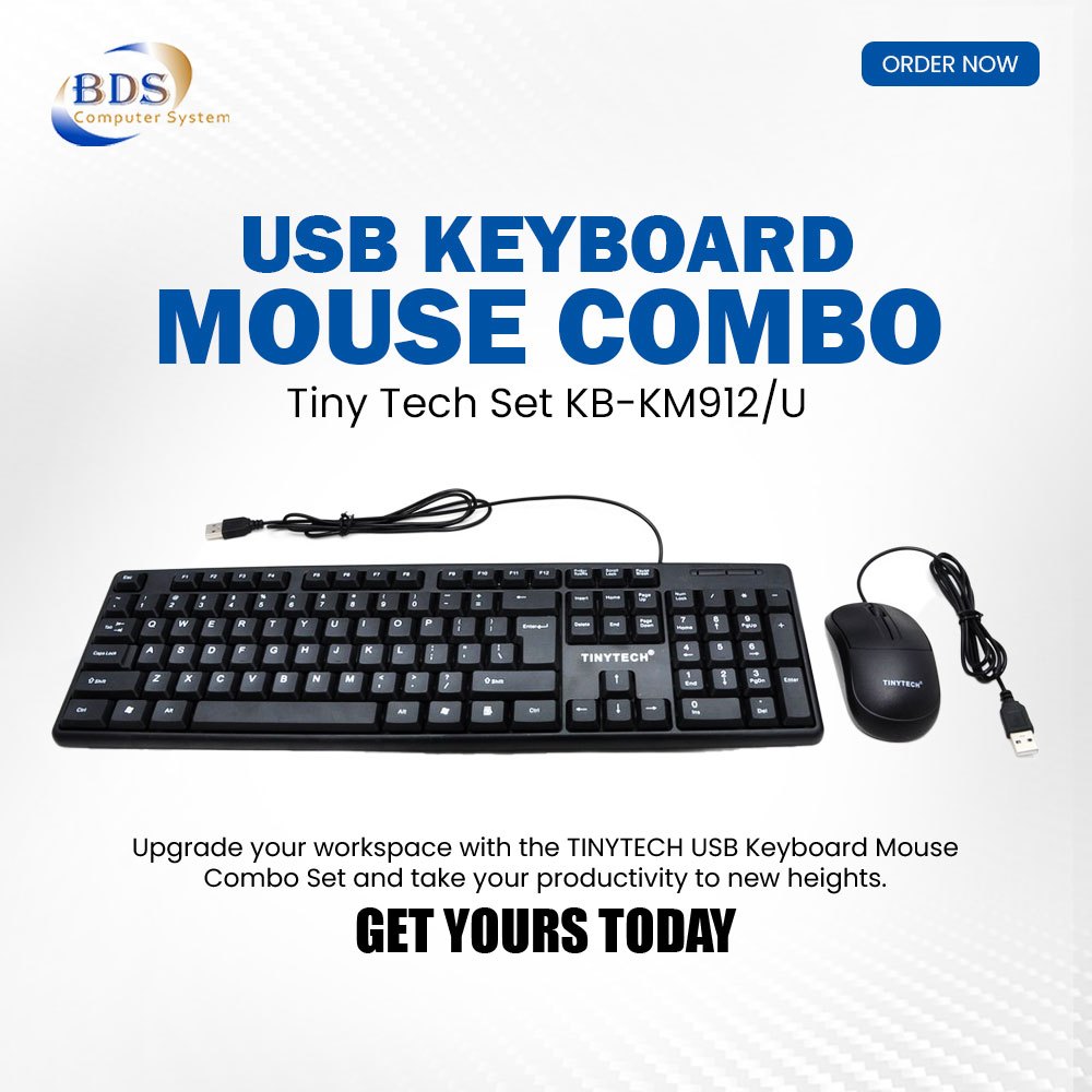 TINYTECH USB KEYBOARD & USB MOUSE COMBO SET (KB-KM912/U) | Shopee Malaysia