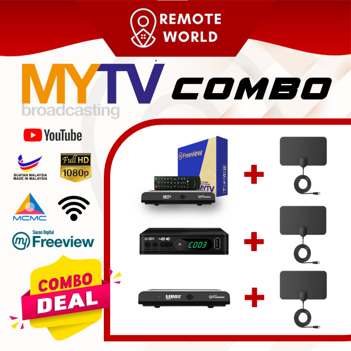 MyTV Decoder MBox DVBT2 Antenna Combo Dekoder Box DVBT2 HD DTTV Set Top ...