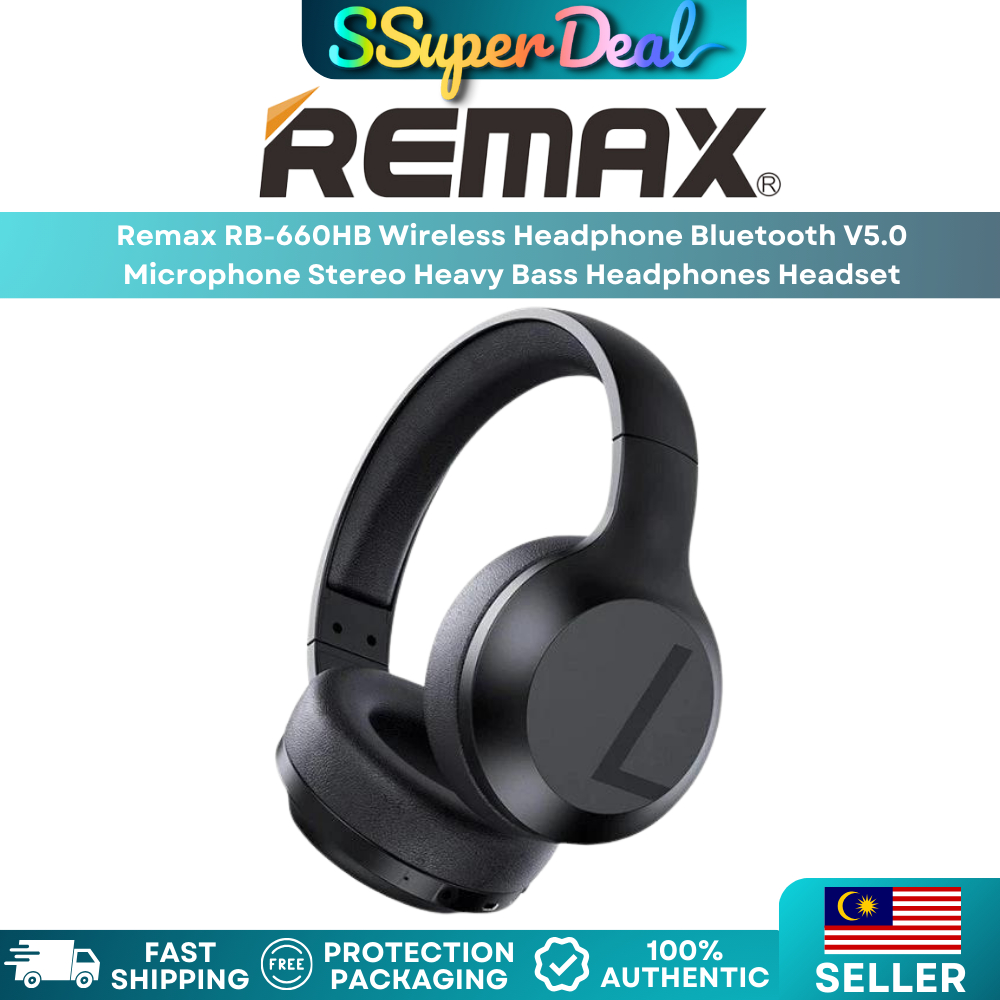 Remax RB-660HB Wireless Headphone Bluetooth V5.0 Microphone Stereo ...