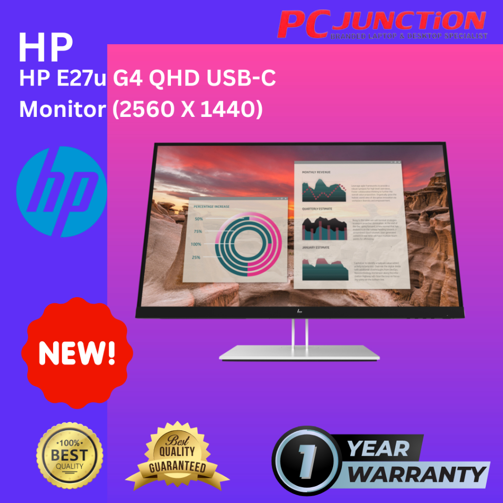 HP E27U G4 QHD USB-C MONITOR (2560 X 1440) | Shopee Malaysia