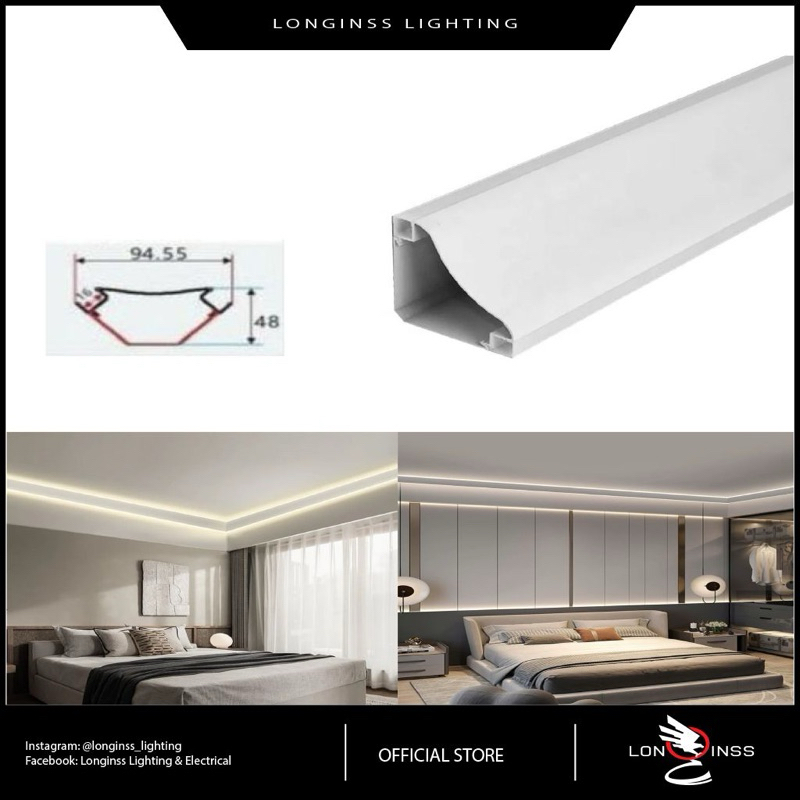 LED Aluminium Corner Profile 角落灯线条氛围灯 （ Casing Only ） | Shopee Malaysia
