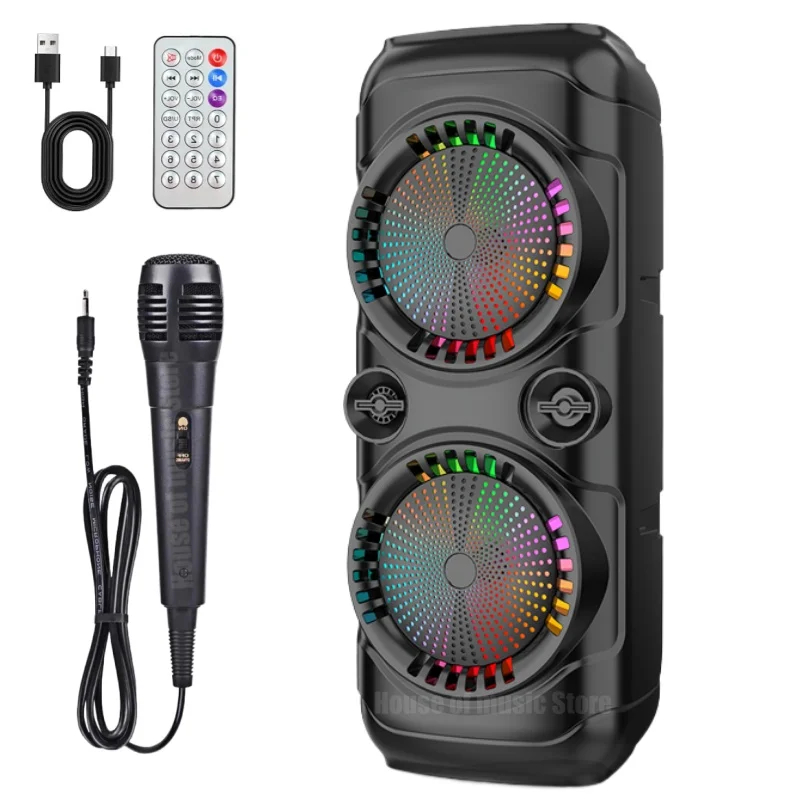 ZQS-8229 Bluetooth Karaoke Speaker with Super Bass, LED Light, FM Radio ...