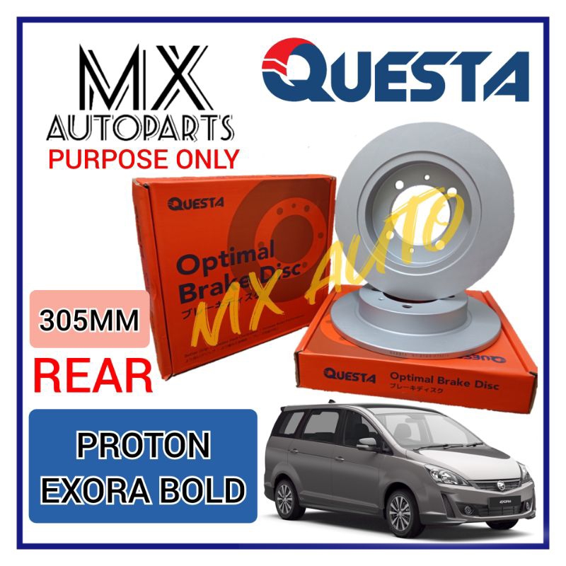 QUESTA REAR BRAKE DISC ROTOR PROTON EXORA BOLD TURBO 305MM 2PCS ...