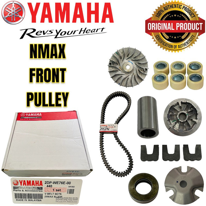 YAMAHA NMAX (2DP) 100% ORIGINAL HLY FRONT PULLEY COMP SET V-BELT SET V ...