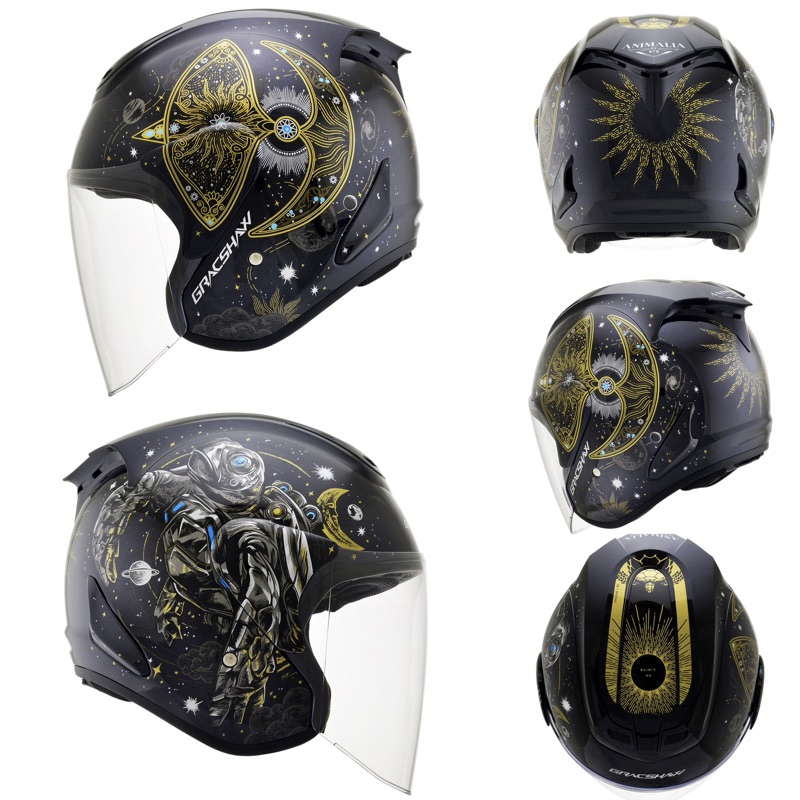 Gracshaw G919i Glazzo Animalia Series Helmet (Akhdar, Aurum