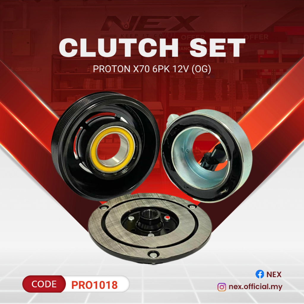 🔥PROTON X70🔥MAGNETIC CLUTCH PULLEY SET | 6PK 12V | AIRCOND |💯OEM PARTS💯 ...