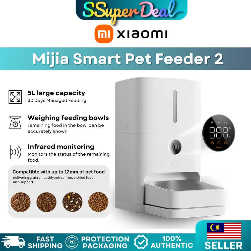 Xiaomi Mijia Smart Pet Feeder 2 5L Capacity Automatic Unblocking Works ...