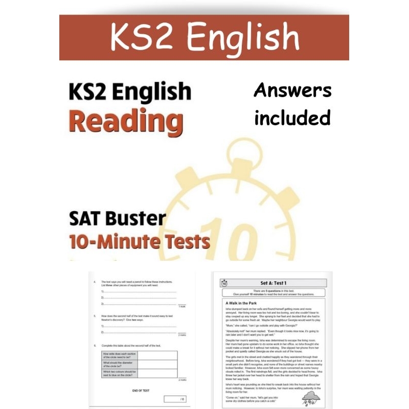 SC.97🌟KS2 English Reading🌟10 minute Tests +Answers | Shopee Malaysia