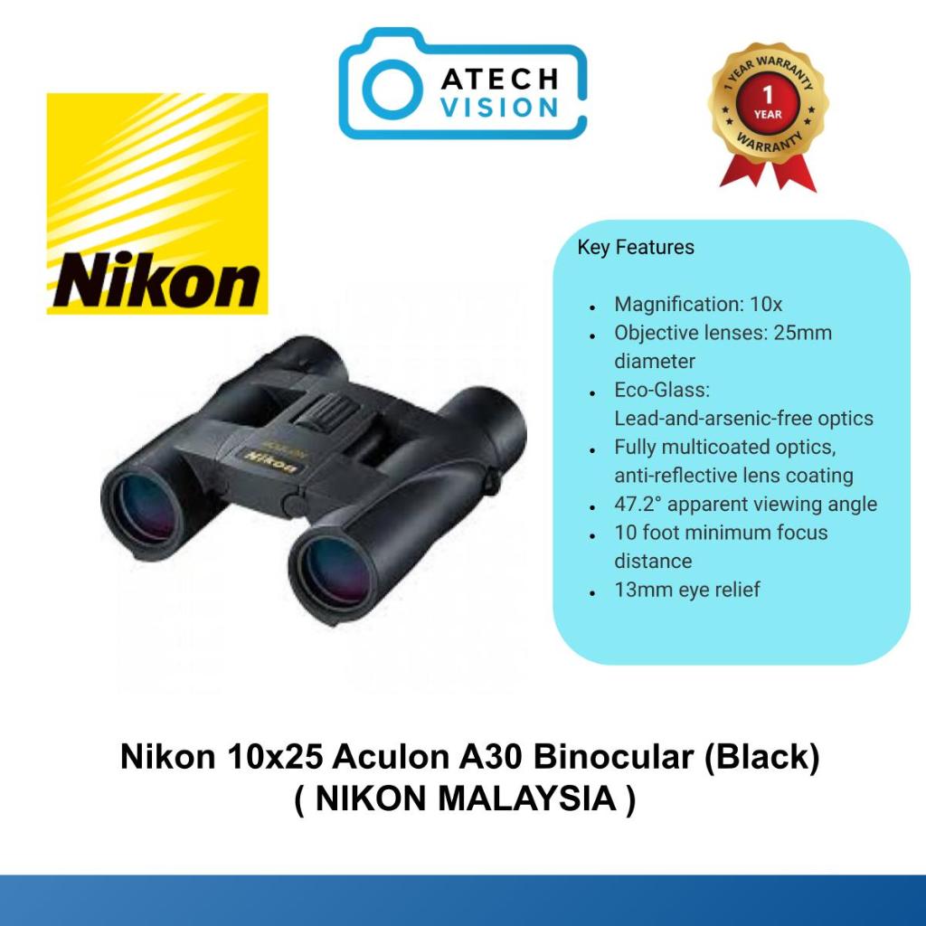 READY STOCK Nikon 10x25 Aculon A30 Binocular (Black) Shopee