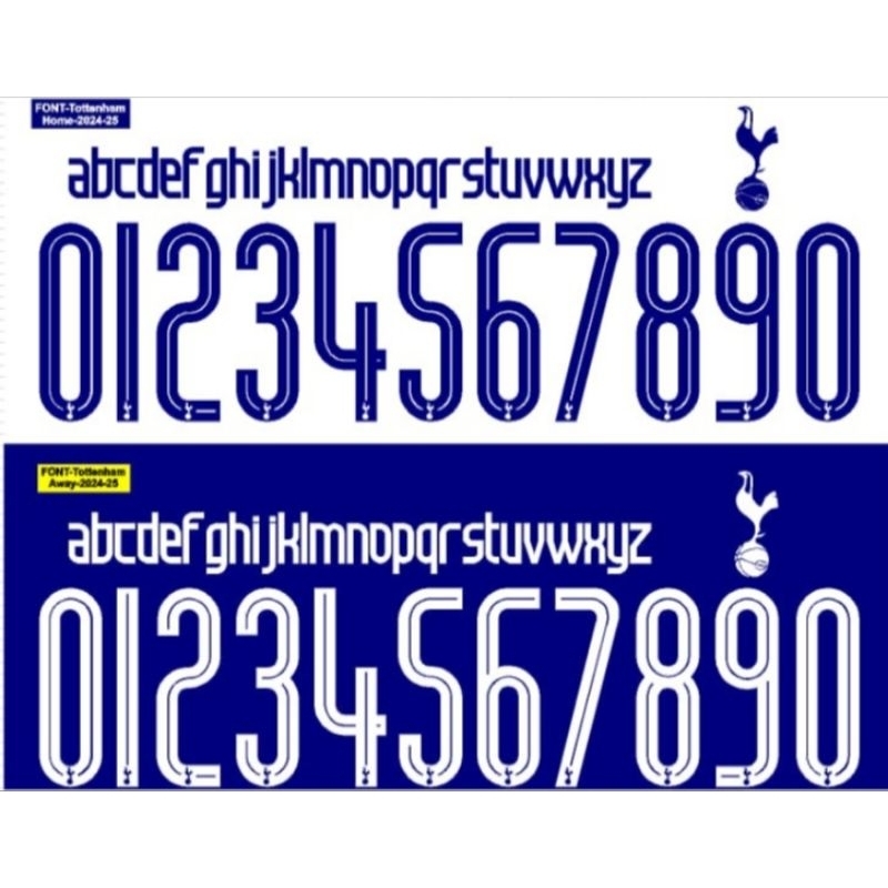 NAMESET Tottenham Hotspur UCL/EFL 24/25 Custom nameset Nama dan Nombor ...
