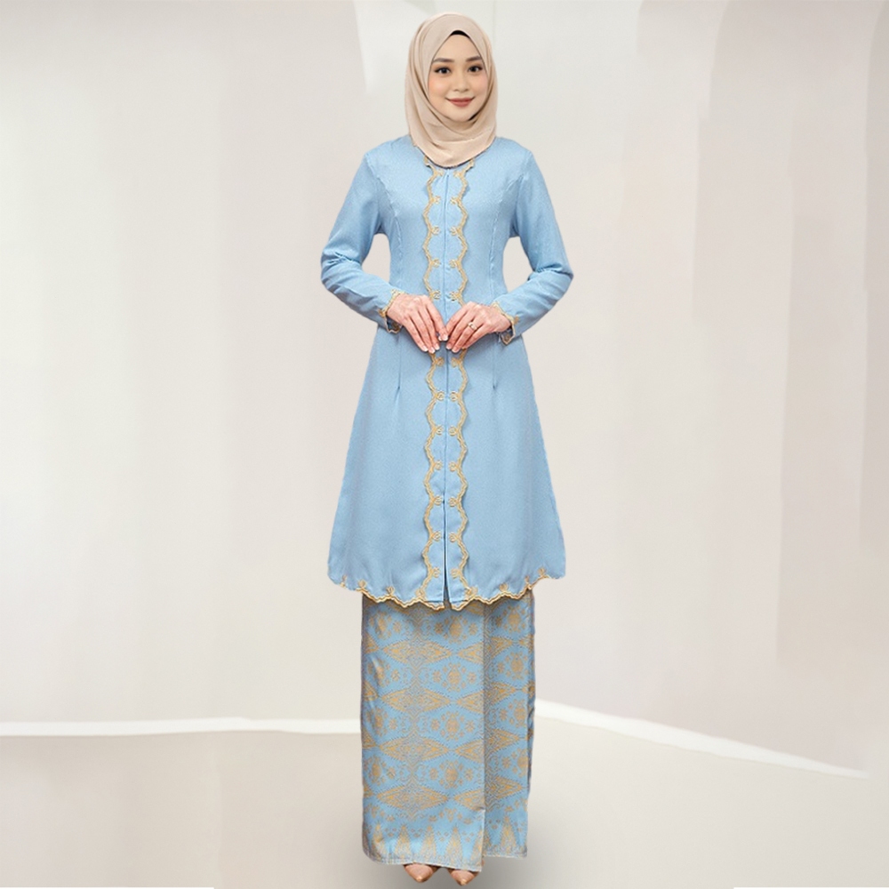 Baju Kebarung Lubah Modern Nikah/Tunang KEBARUNG SONGKET TABUR  Kebaya Batik Sulam Ironless Kurung Bridesmaid Nikah