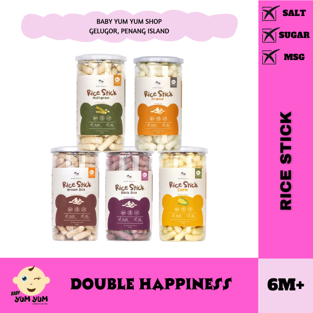 DOUBLE HAPPINESS NO SUGAR NO SALT RICE PUFF SUITABLE FOR BABY 6 MONTHS ...