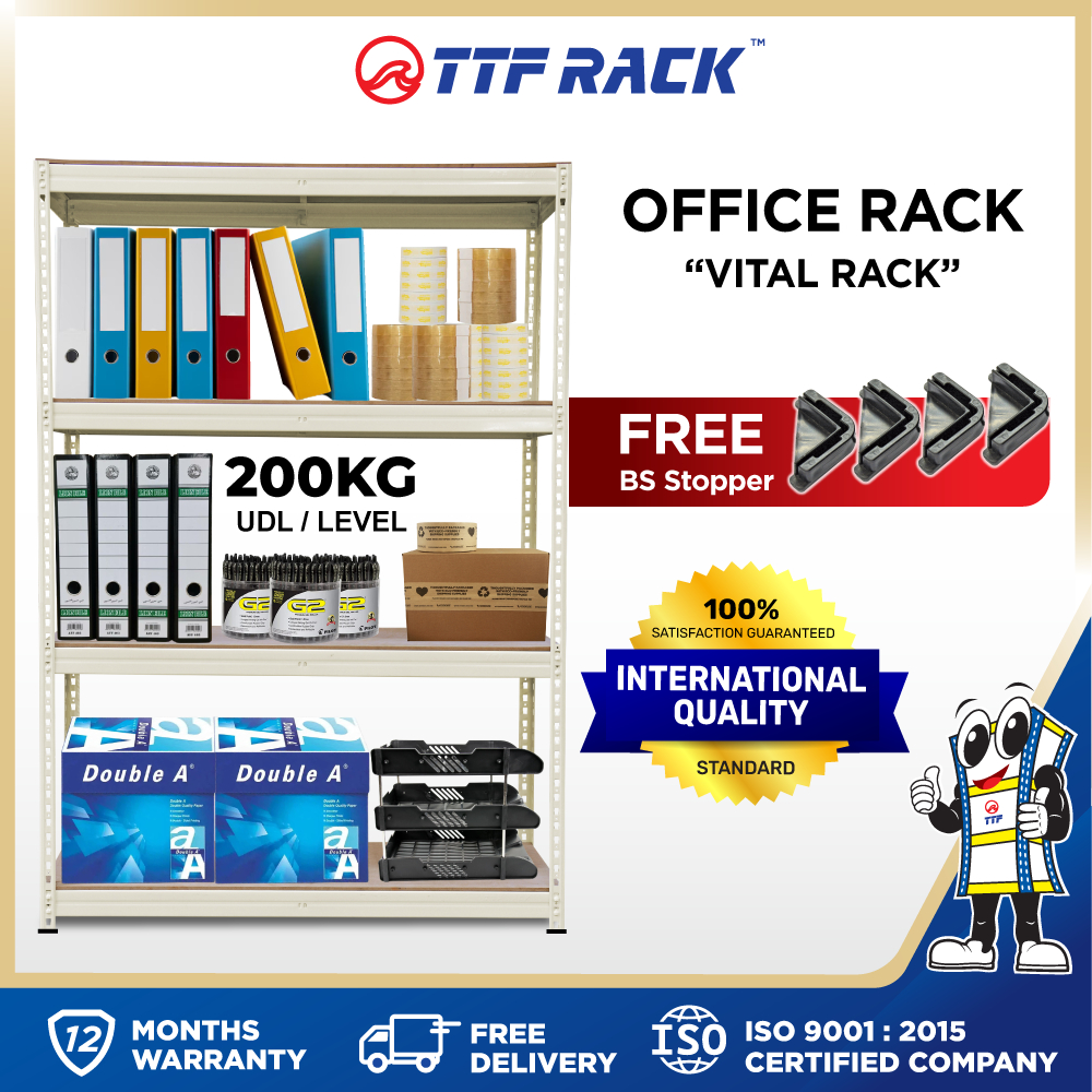 TTF Rack™️ OFFICE RACK VITAL H150-240cm/ Boltless Rack Heavy Duty Rak ...