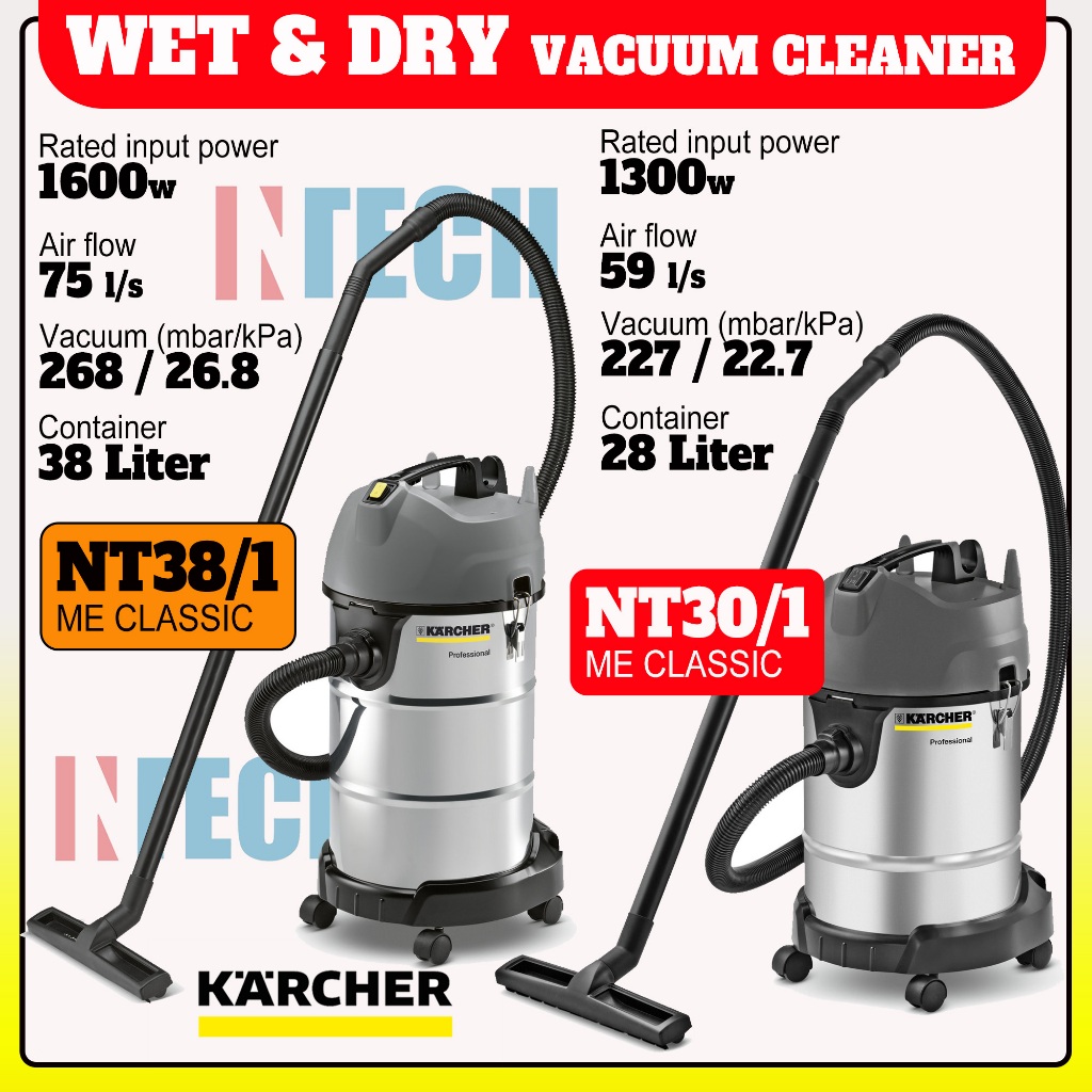 Karcher Wet And Dry Vacuum Cleaner C W Stainless Steel Tank Nt38 1 Me