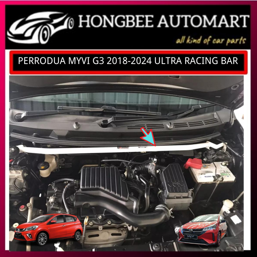 PERODUA MYVI G3 20182024 ULTRA RACING SAFETY BAR FRONT STRUT REAR ANTI