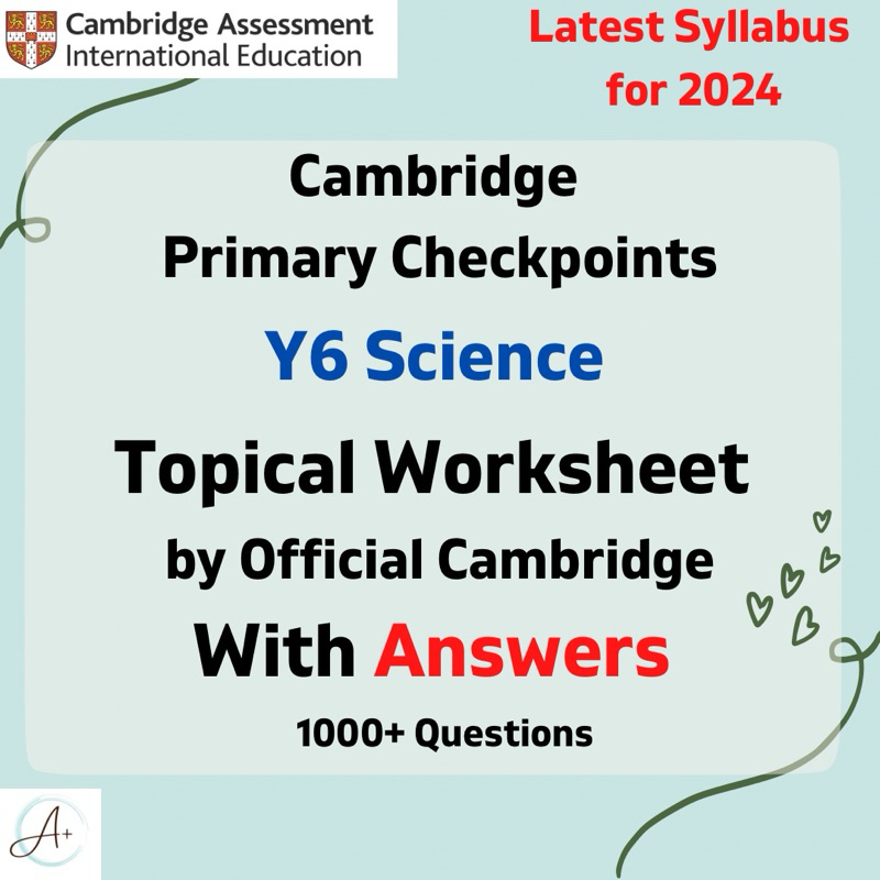  hardcopy cambridge primary checkpoint y6 science topical worksheet