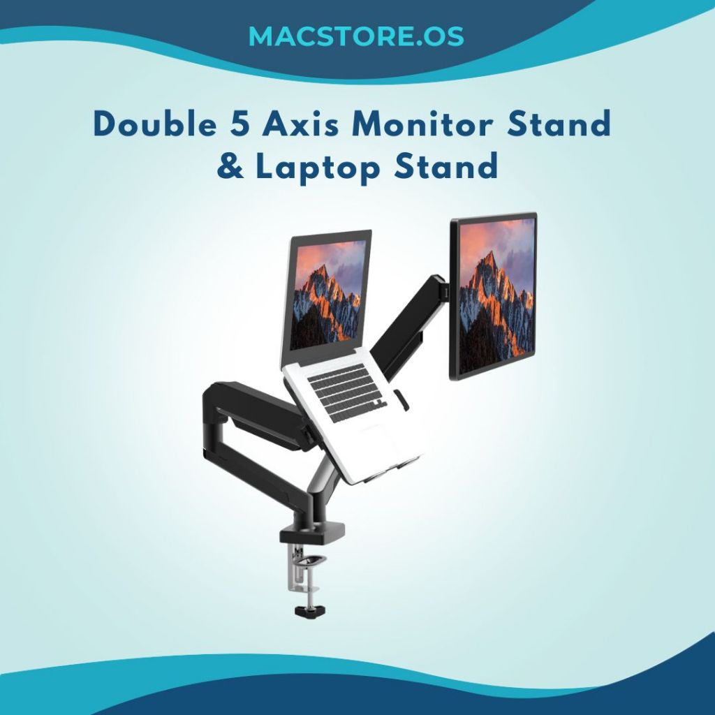 [Ready Stock] Double Arm 5-axis Laptop & Monitor Stand Mount Arm 360 ...