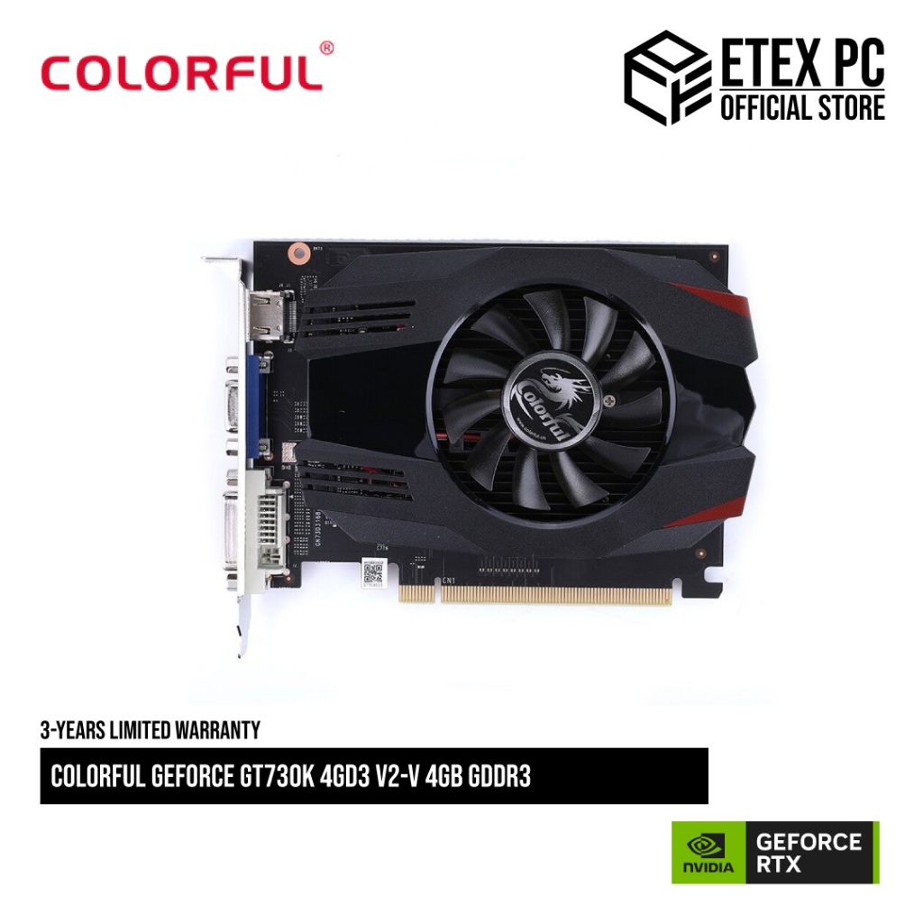 COLORFUL GeForce GT730K 4GD3 V2-V 4GB GDDR3 # GT730K-4GD3 V2-V | Shopee ...