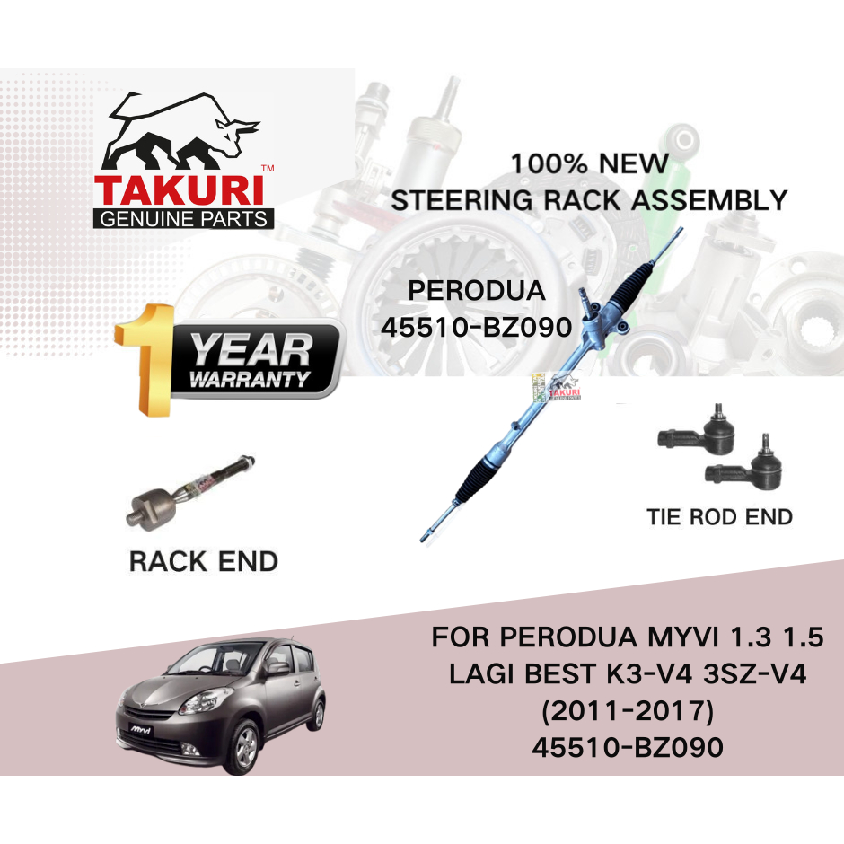100% NEW STEERING RACK ASSY ASSEMBLY 45510-BZ090 FOR PERODUA MYVI 1.3 1 ...