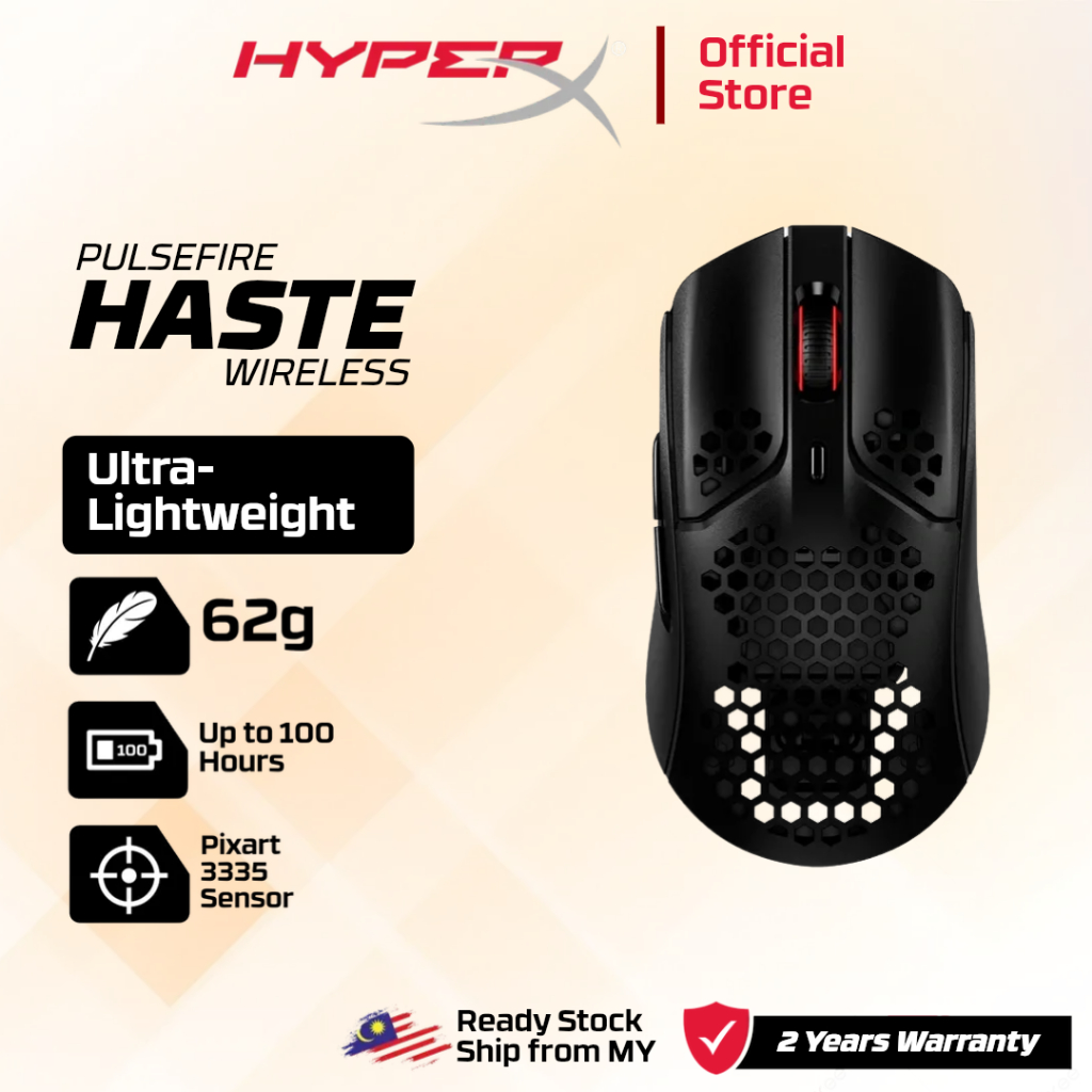 HyperX Pulsefire Haste - Rechargeable Wireless Gaming Mouse for PC, PS5 ...