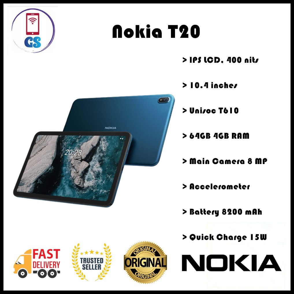 (MYset) Nokia T20 Tablets LTE 4G ( 4GB RAM + 64GB ROM ) New 1 Year ...