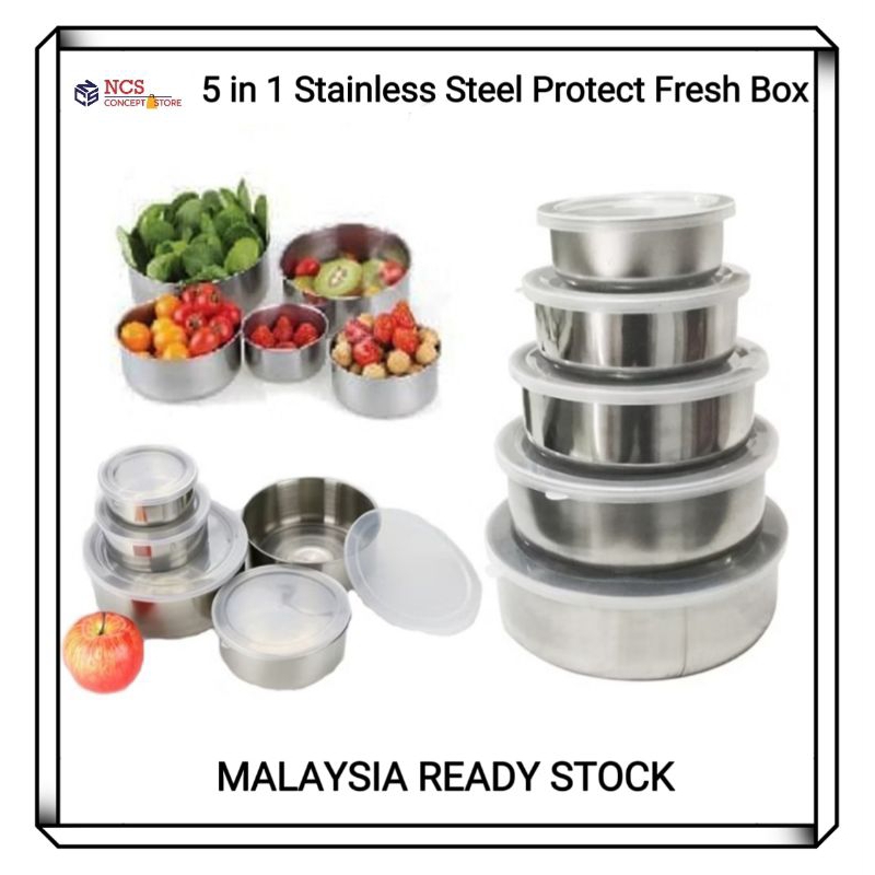 5 in 1 Protect Fresh Box High Quality Stainless Steel Ware Multiple ...
