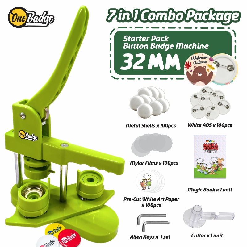 32mm Maika Greeen Button Badge Machine Package for Business Start-Up ...