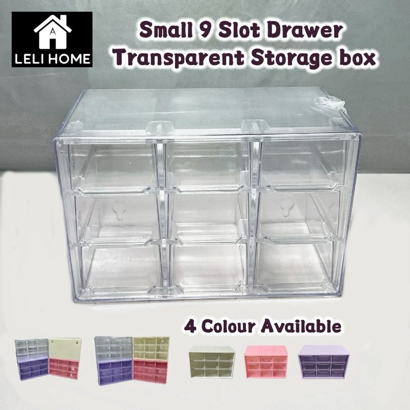 LeLi Home 9 Slot Grid Small Drawer Storage Box Desk Organizer ...